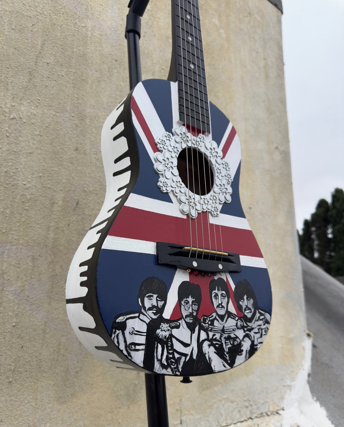 The Beatles Restored Hand-Painted Guitar