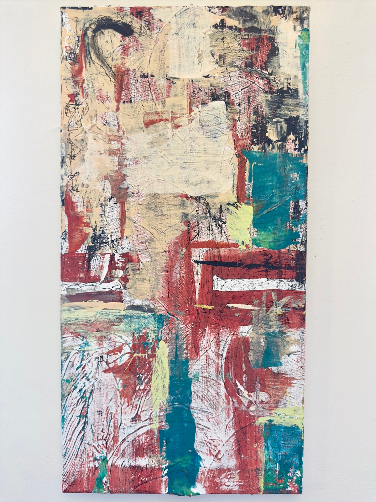 "Breakout, Transparency, Vulnerability" 10 x 19.75 Acrylic on Canvas
