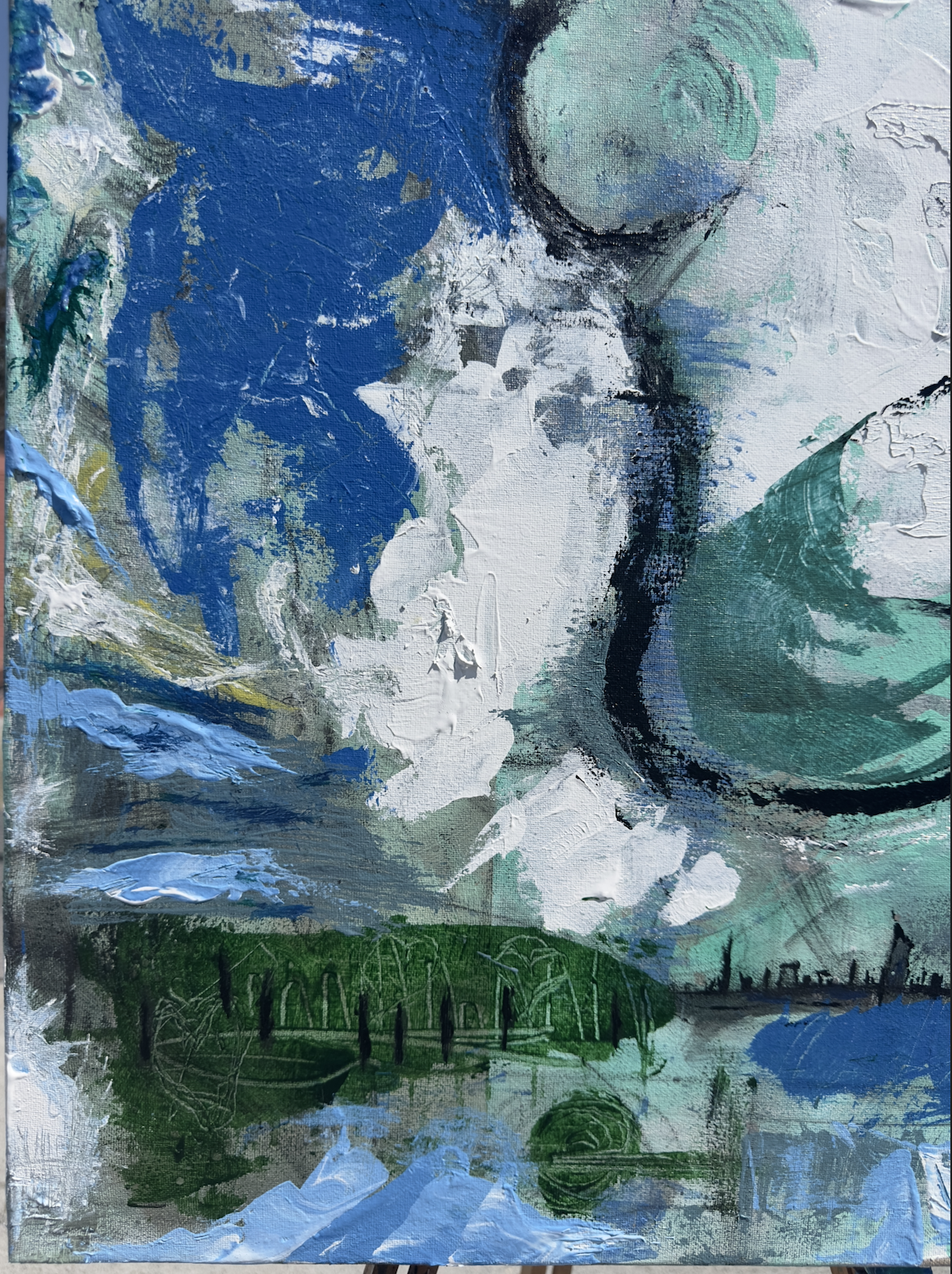 "The Soft Reign of Green and Grace" - 24 X 30 Acrylic on Canvas