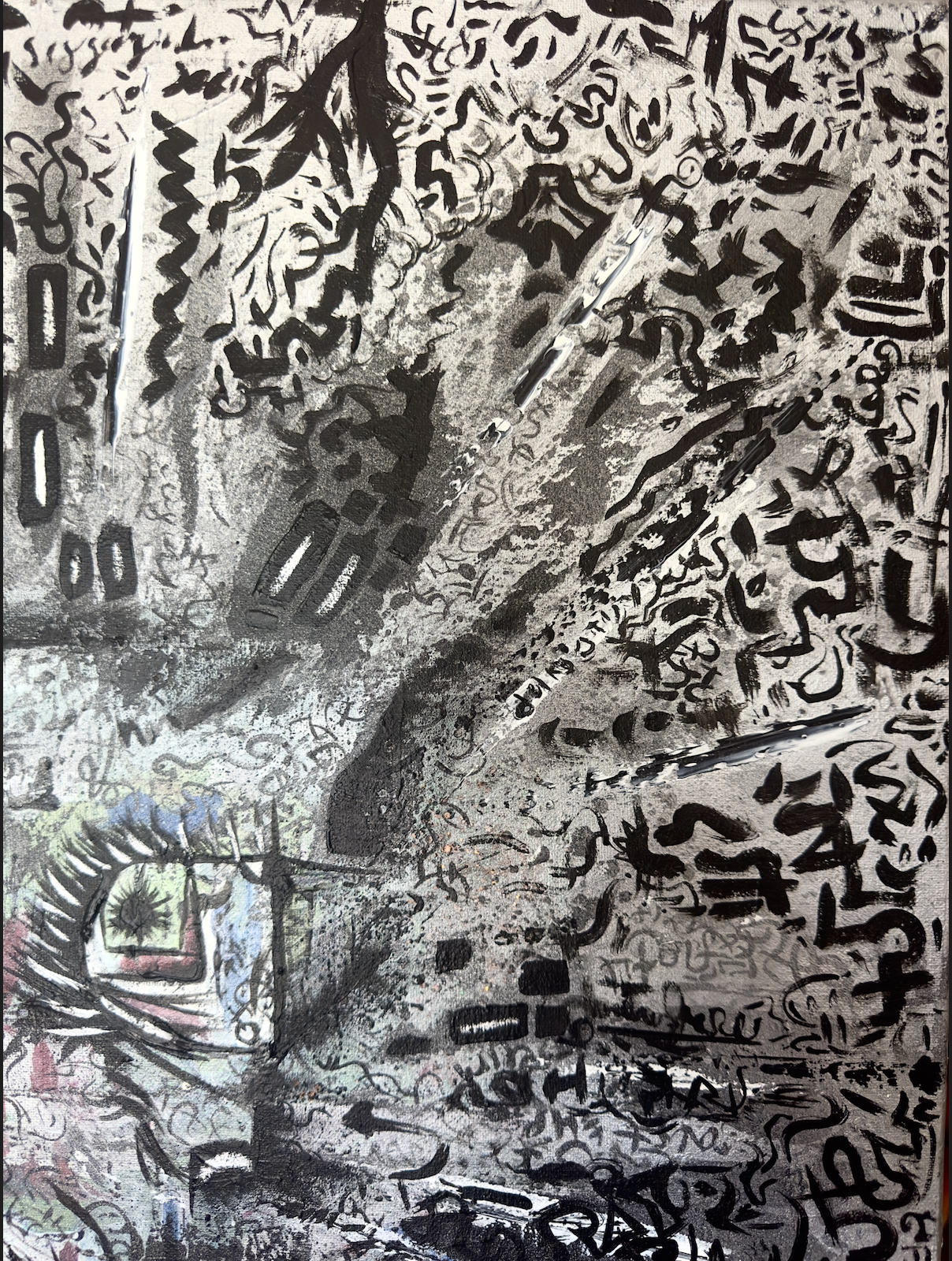 "Glyphcurrent" 24 x 30 Acrylic on Canvas