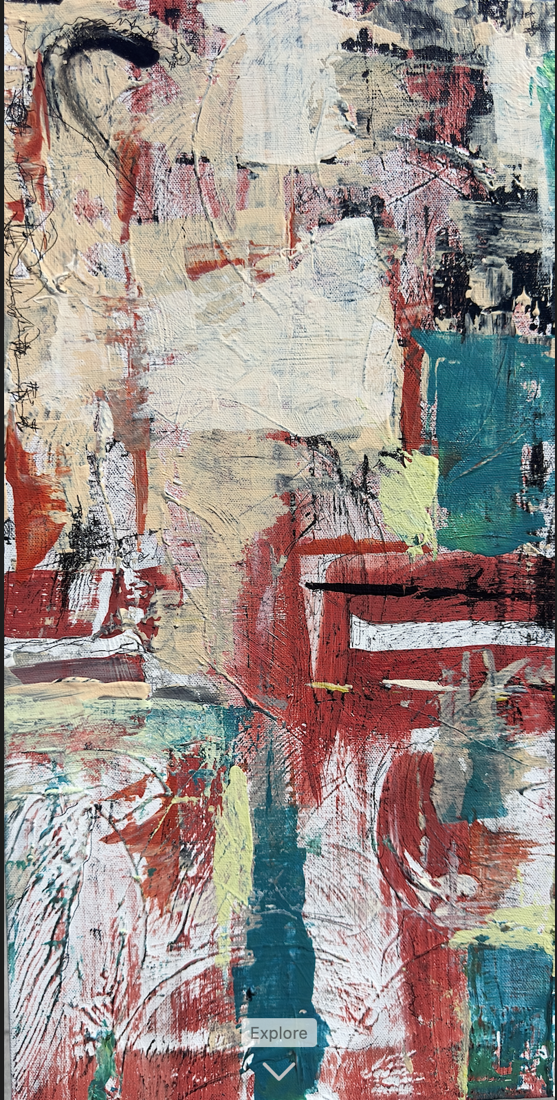 "Breakout, Transparency, Vulnerability" 10 x 19.75 Acrylic on Canvas