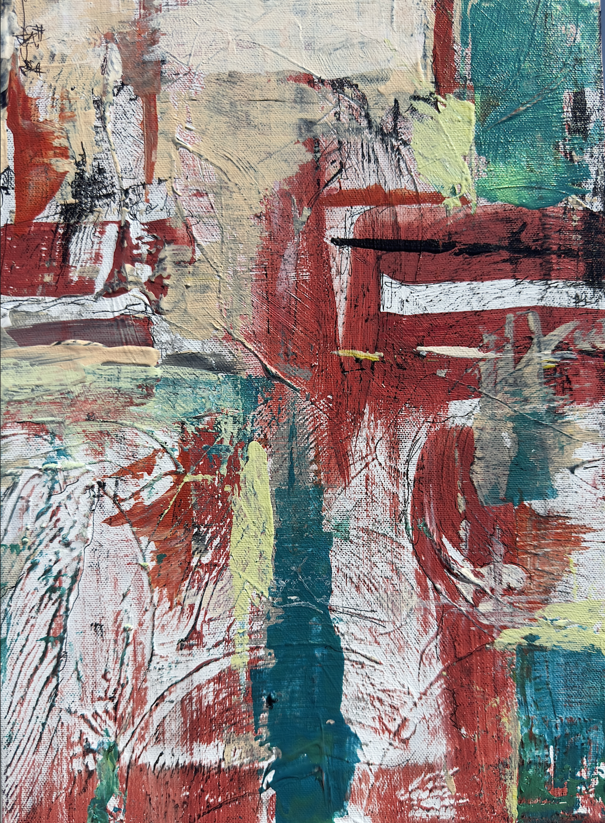 "Breakout, Transparency, Vulnerability" 10 x 19.75 Acrylic on Canvas