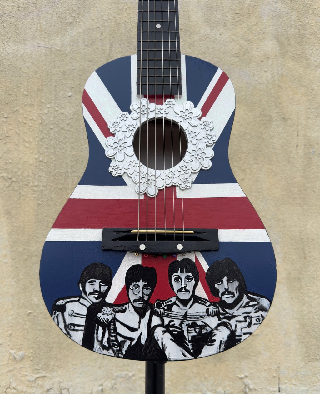 The Beatles Restored Hand-Painted Guitar