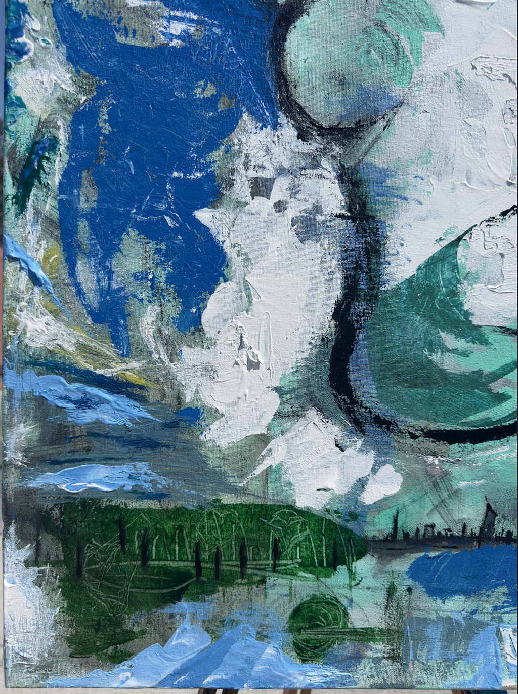 "The Soft Reign of Green and Grace" - 24 X 30 Acrylic on Canvas