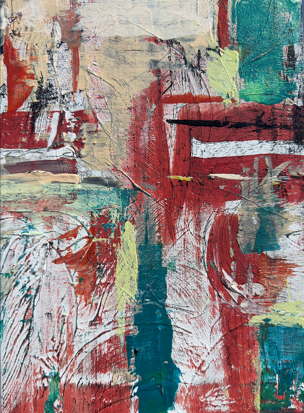 "Breakout, Transparency, Vulnerability" 10 x 19.75 Acrylic on Canvas